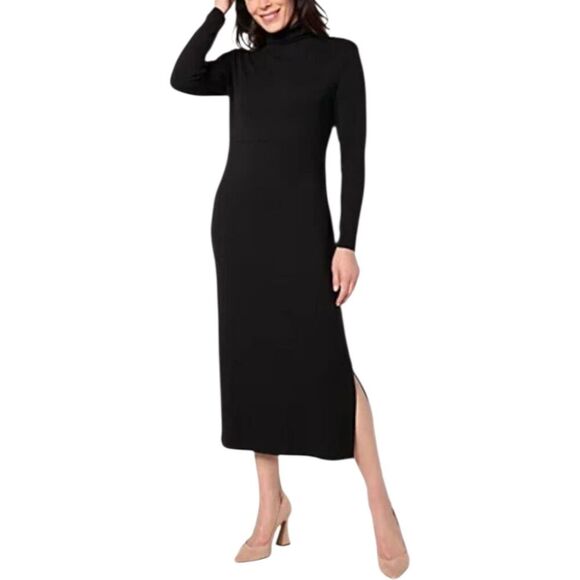 Women with Control Black Finespun Jersey Tummy Control Midi Dress LP - Picture 1 of 4